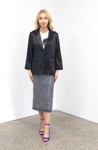 New Arrivals: Cilla Satin Black Blazer