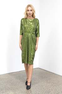 Dresses: Penny Sequin Dress In Cerice Green Sequin
