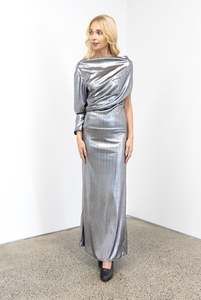 Dresses: Toni Silver Lame Dress