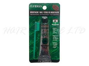 Brand Clubman: Clubman Pinaud Moustache Wax with Brush/Comb 14g - Chestnut