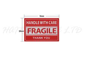 Labels: FRAGILE Handle With Care STICKERS - MEDIUM SIZE 50mm x 76mm (500 per Roll)