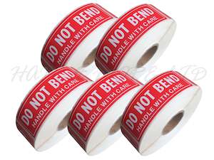 Labels: DO NOT BEND HANDLE WITH CARE STICKERS - 5 ROLLS OF 500