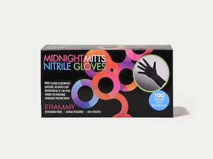 Gloves: Framar Midnight Mitts Nitrile Gloves, 100pc - Small