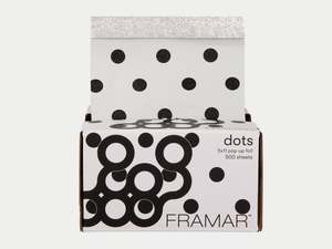 Framar: Framar Polka Dots Black & White Pop Up Foil (500ct) 127 x 280mm (5x11)