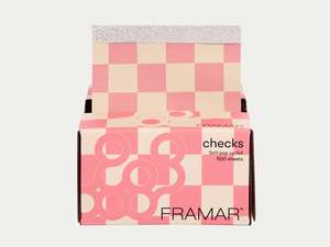 Framar Pink & Cream Checkered Pop Up Foil (500ct) 127 x 280mm (5x11)