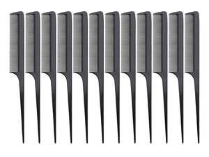 Diane Rat Tail Combs 21.5cm (8.5") Black - 12 pack