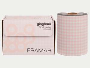 Framar Gingham Pink Embossed Roll Foil 97.5m (320ft)