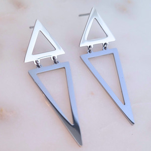 Silver Triangle Earrings