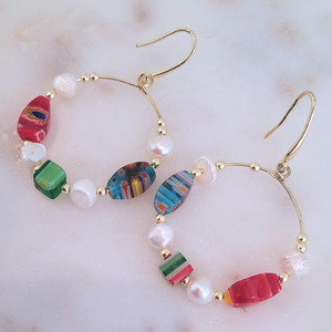 Accessories: Bohemian Bead Hoop Earrings