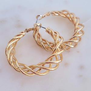 Gold Helix Hoop Earrings