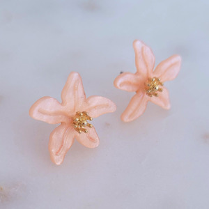 Peach Flower Earrings