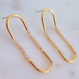 Diamante Dropped Arch Earrings
