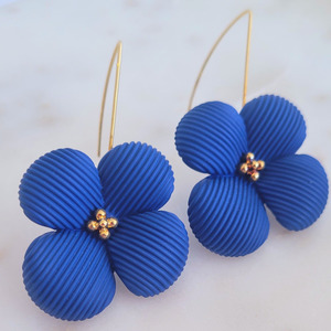 Blue Flower Dangle Earrings