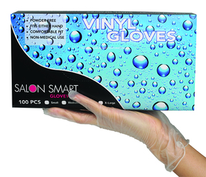 Salon Smart Clear Vinyl SMALL Gloves 100PK