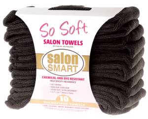 Products: Salon Smart 10PK Black Microfibre Towels