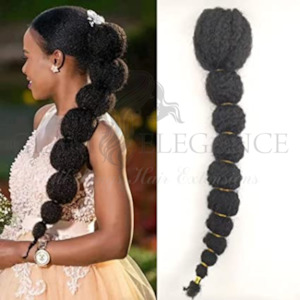 Glam Elegance: 18inch Braided Drawstring Ponytail #1B (N)