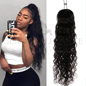 Glam Elegance: Brazilian Virgin Human Hair Drawstring Ponytail 10A (N)