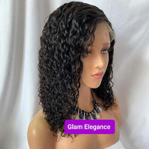 Glam Elegance: Glam Elegance Premium AAA Short Curly Lace Front Bob Wig