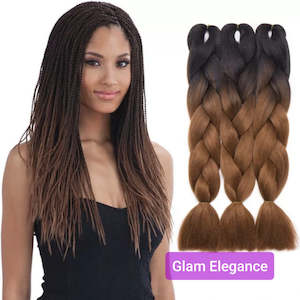 Hair: GlamE Kanekalon Ombrè Black/Brown Redish