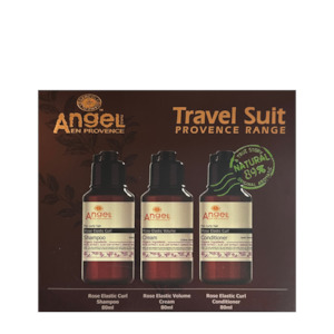Travel: Angel En Provence Rose Elastic Curl Travel Trio
