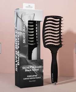 Silver Bullet Black Velvet Curved Vent Porcupine Paddle Brush HairOnline