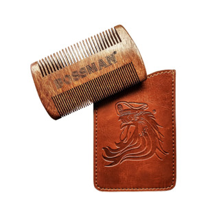 Bossman Pocket Beard Moustache Sandalwood Comb