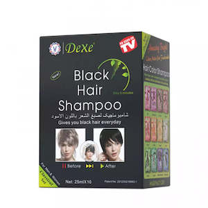 Temporary Colours: DEXE Black Hair Shampoo 5 minutes Instant Dye Permanent Hair Colour x 10 Pack
