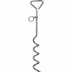 Chic Pets Spiral Tie Out Stake H: 450mm, W: 86mm, D: 40mm Silver – Hammer Hardware