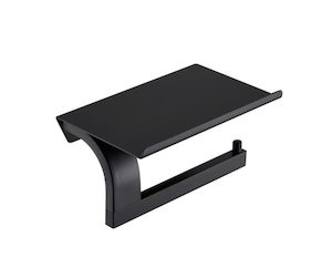 Products: Top Tray Toilet Roll Holder Matt Black - Handles Plus