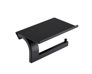 Products: Top Tray Toilet Roll Holder Matt Black - Handles Plus