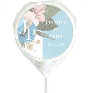 Spring monogram wedding personalised lollipops - Designer Personalised Lollipops NZ