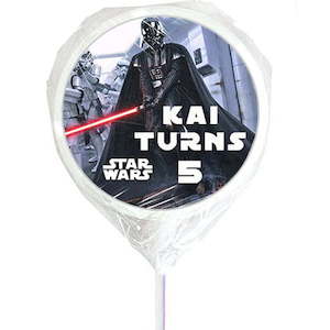 Darth Vader Star Wars personalised lollipops - Designer Personalised Lollipops NZ
