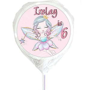 Products: Pink Fairy Lollipops Designer Personalised Lollipops NZ