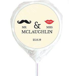 Mr and mrs personalised wedding lollipops - Designer Personalised Lollipops NZ