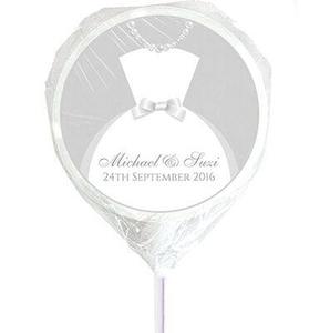 Groom and bride dress personalised wedding lollipops - Designer Personalised Lollipops NZ