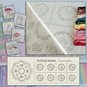 Embroidery Panels: Lilabelle Lane: Woodland Wonders Pre-printed Linen