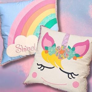 Quilting Kits: Unicorn and Rainbow Cushions Kit