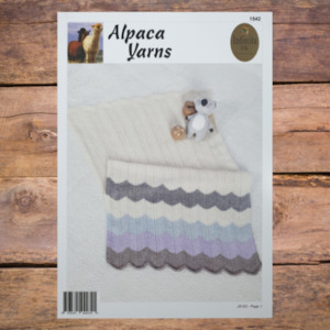 Knitting Patterns Babies And Children: Alpaca Yarns 1542 - Zig Zag Blanket