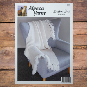 Knitting Patterns Homeware: Alpaca Yarns 3001 - Throw with Tassels