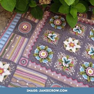 Crochet Patterns Blankets Homeware And Decorations: Bohemian Blooms by Janie Crow - Handzon's Yarn Selection Pack