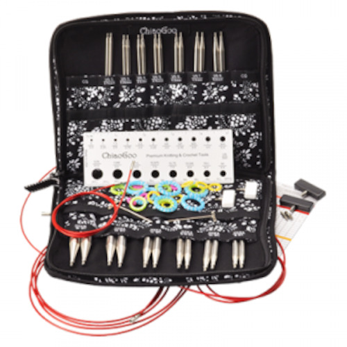 Single Pointed Knitting Needles: ChiaoGoo Twist Complete Set 5" Interchangeable Tips