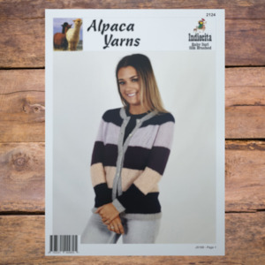 Knitting Patterns Womens Garments And Accessories: Alpaca Yarns 2124 - Striped Cardigan