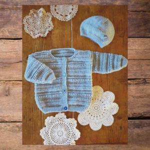 Knitting Patterns Babies And Children: BC105 - Carmel Cardi and Hat