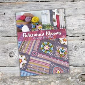 Knitting Patterns Homeware: Bohemian Blooms Crochet Blanket by Jane Crowfoot