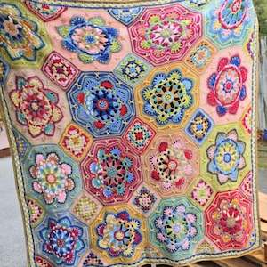 Kits: Moody Tiles Colourway for Eastern Jewels colourway of Persian Tiles Crochet Blanket by Janie Crow - Handzon's Yarn Selection Pack