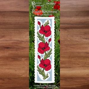 Embroidery Kits: Lyn Manning - Poppies Remembrance Book Mark