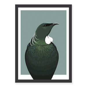 Tui Profile teal art print