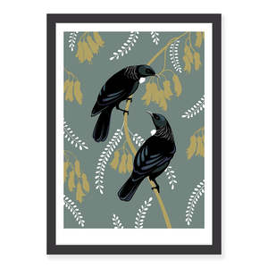 Tui Pair Teal art print