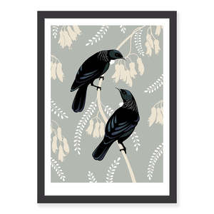 Tui Pair eggshell art print