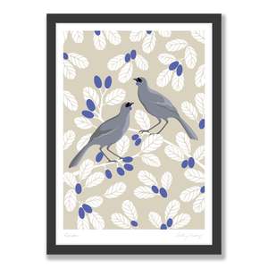 New Zealand Wildlife Fine Art Prints: Kokako leaves